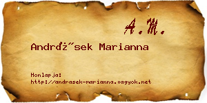 Andrásek Marianna névjegykártya