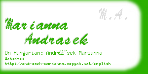 marianna andrasek business card